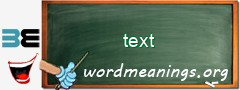 WordMeaning blackboard for text